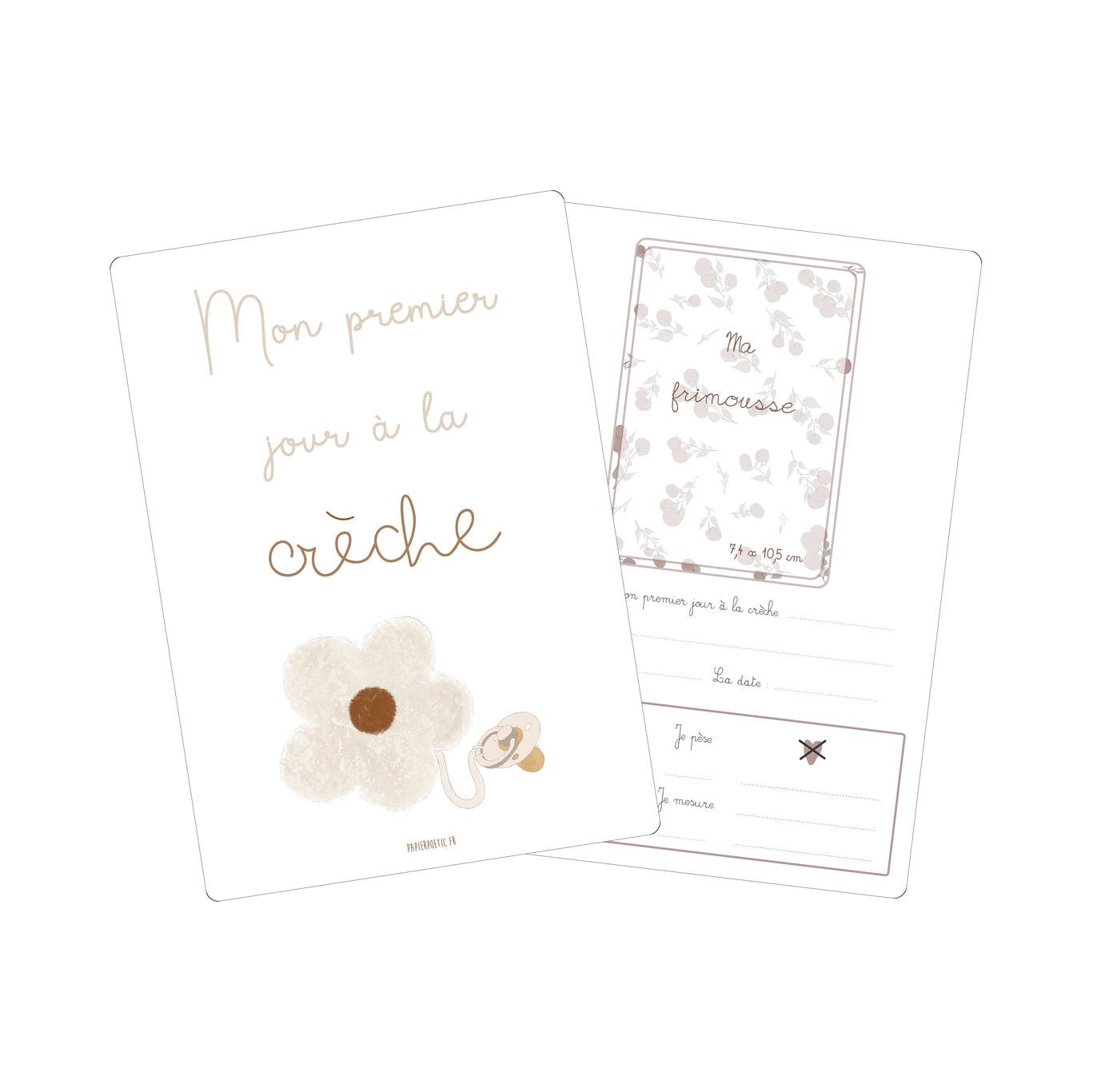 Carte souvenirs de crèche "Fleur"