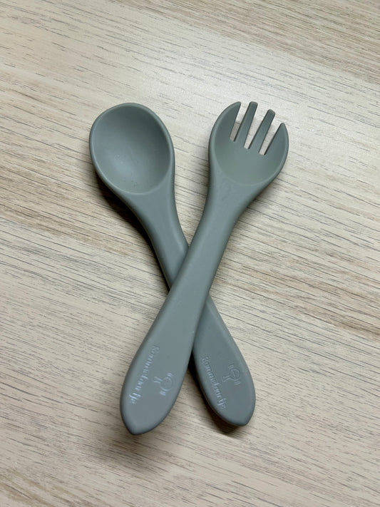 Set de couverts en silicone - Sauge