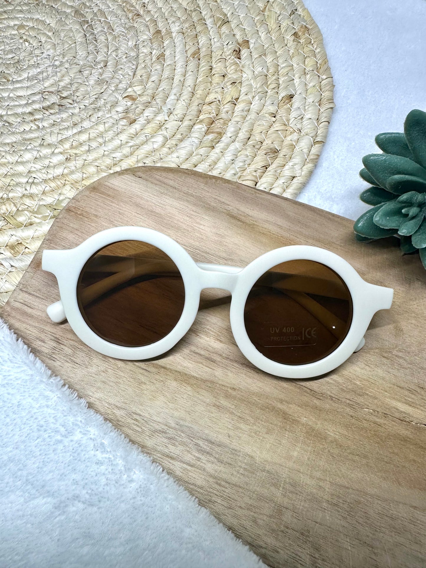 Lunettes de soleil ronde - Beige