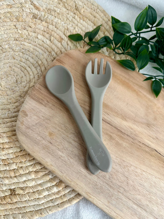 Set de couverts en silicone pour l'apprentissage - 3 coloris