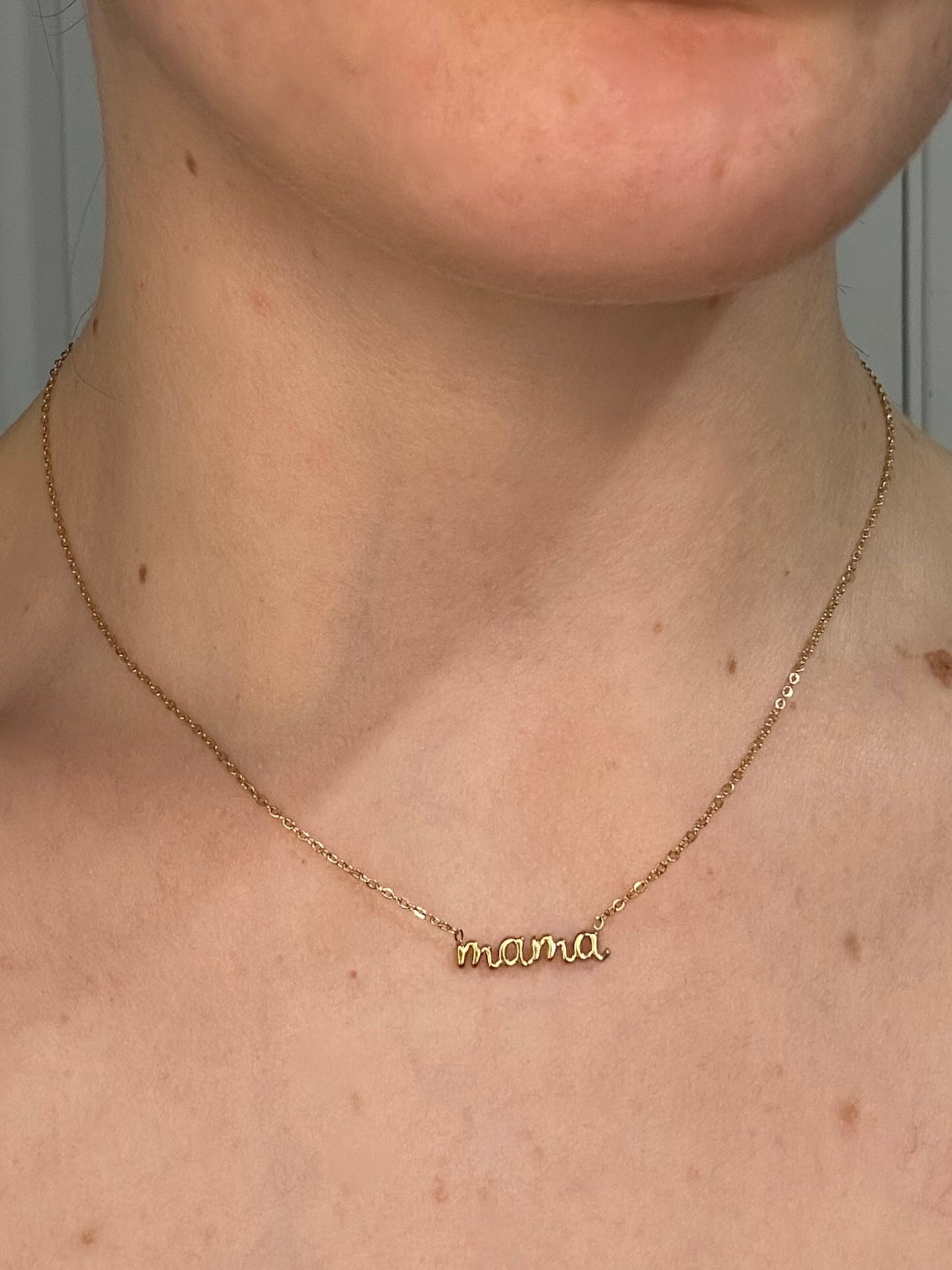 Collier "mama" en acier inoxydable - Doré