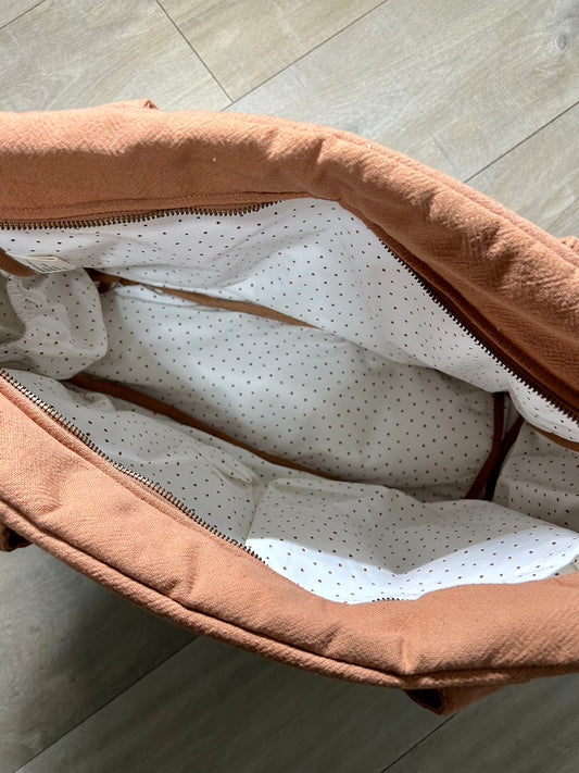 Sac à langer en coton - Terracotta