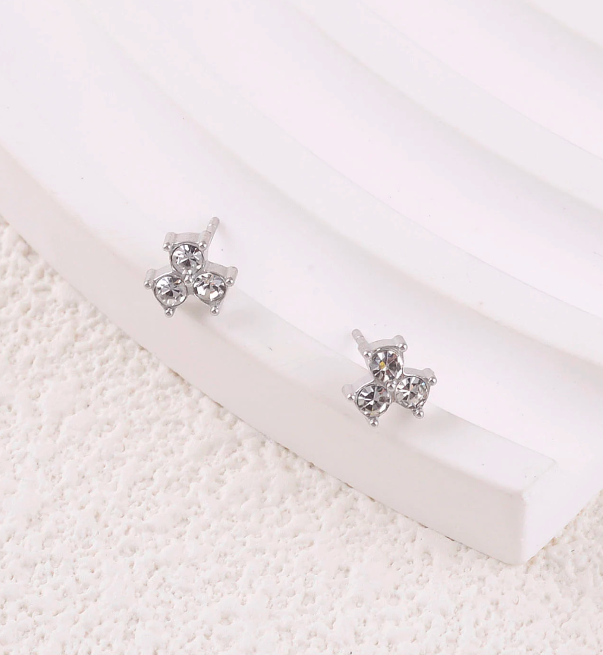 Boucle d'oreille cristaux - Argenté