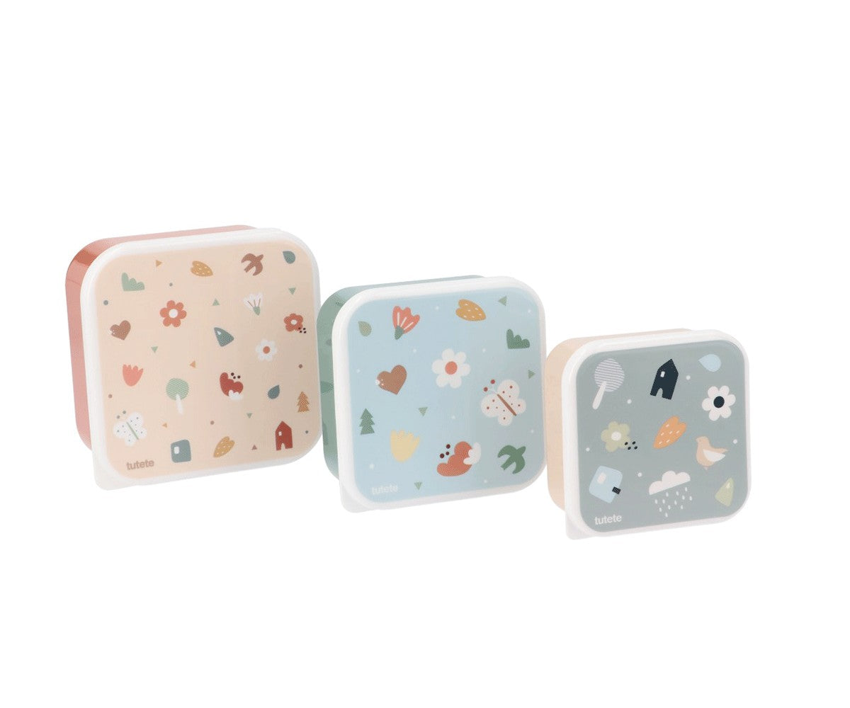 Ensemble de 3 boîtes à déjeuner - Géométrie Nature