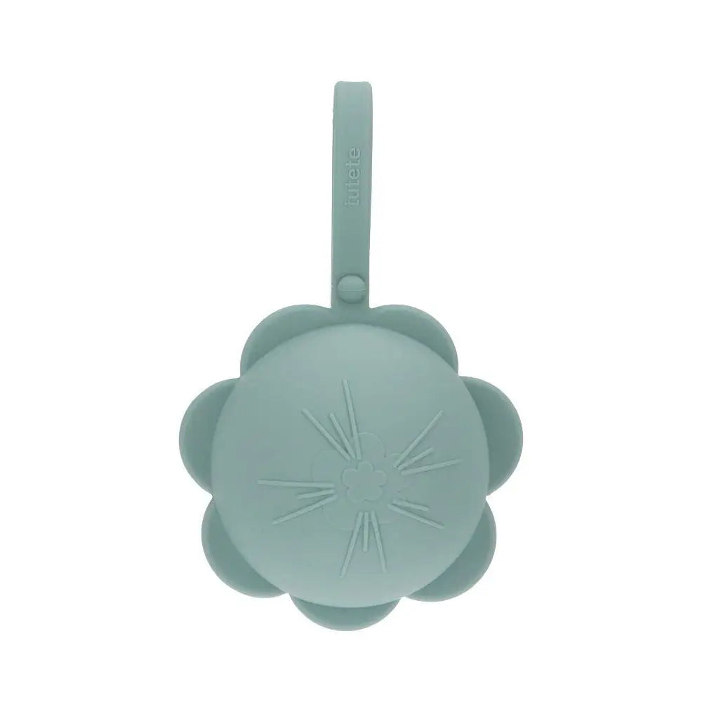 Porte-tétine fleur en silicone - Vert sauge