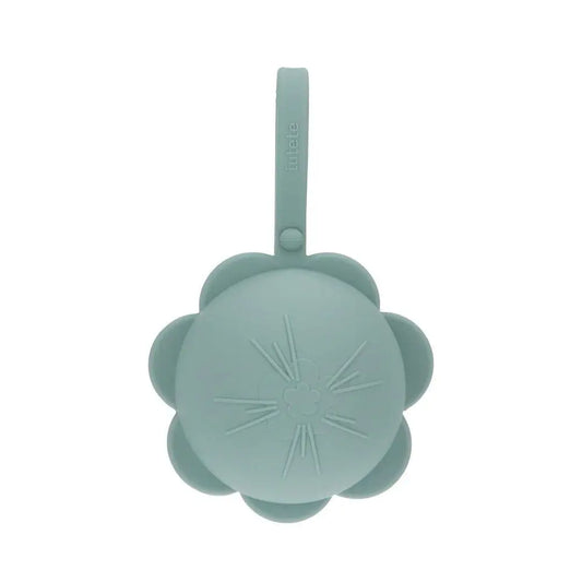 Porte-tétine fleur en silicone - Vert sauge