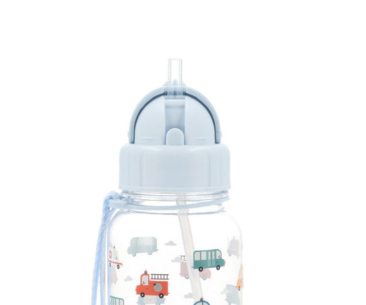 Gourde en plastique avec paille - City Cars