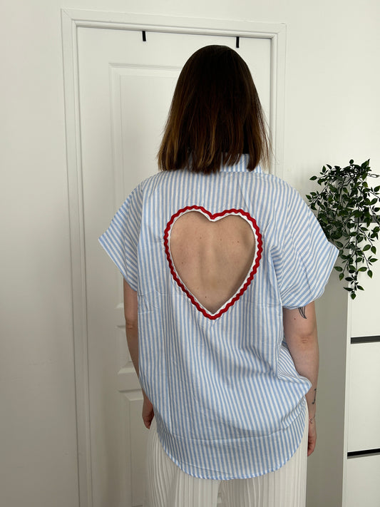 Chemise rayé - Coeur au dos