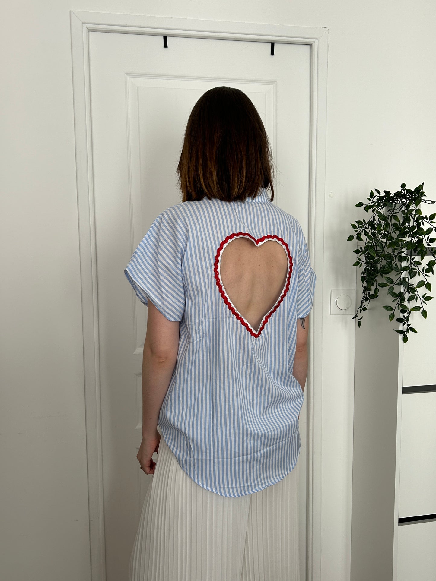 Chemise rayé - Coeur au dos
