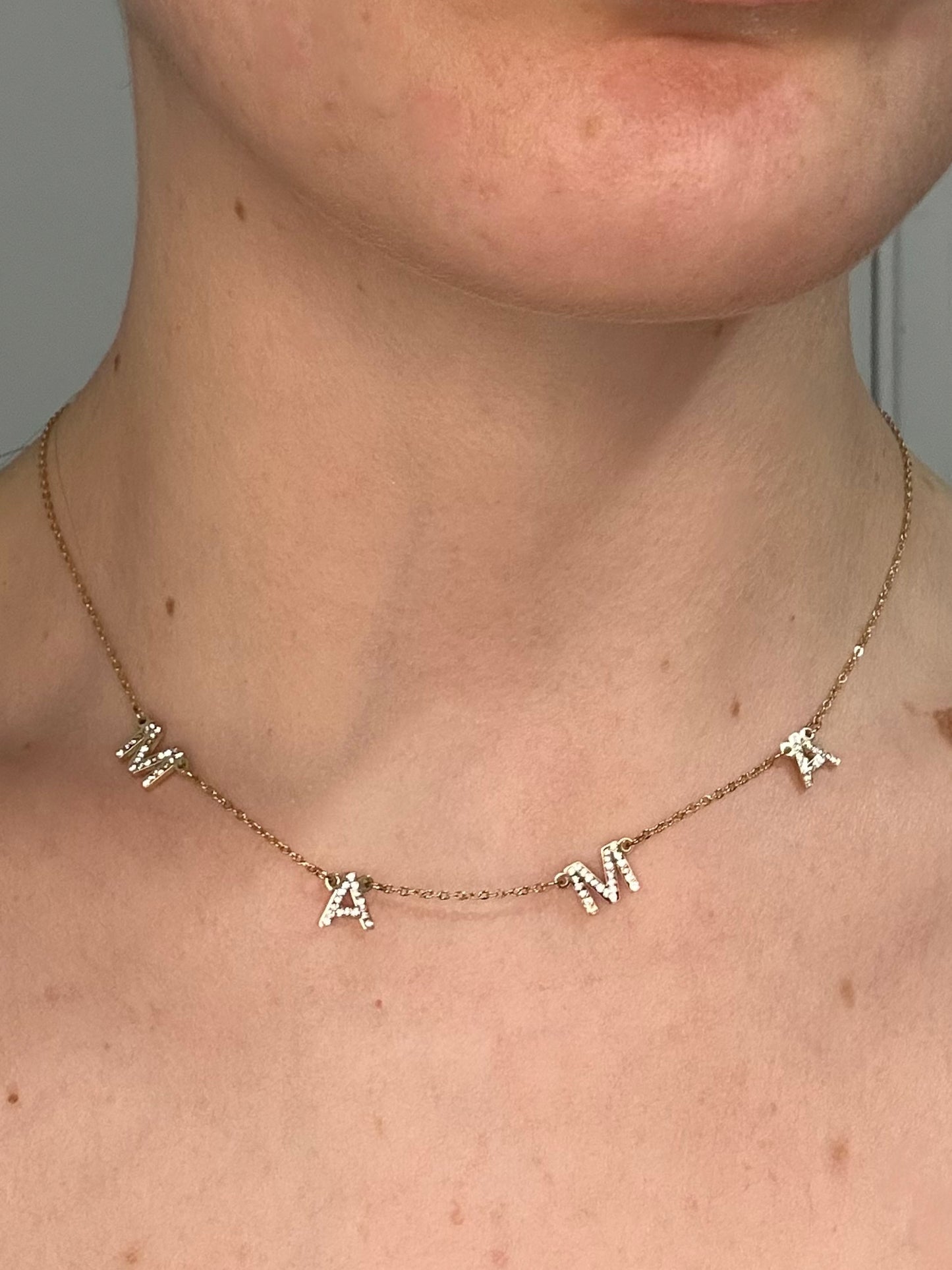 Collier "mama" en cristal et acier inoxydable - Doré et argenté
