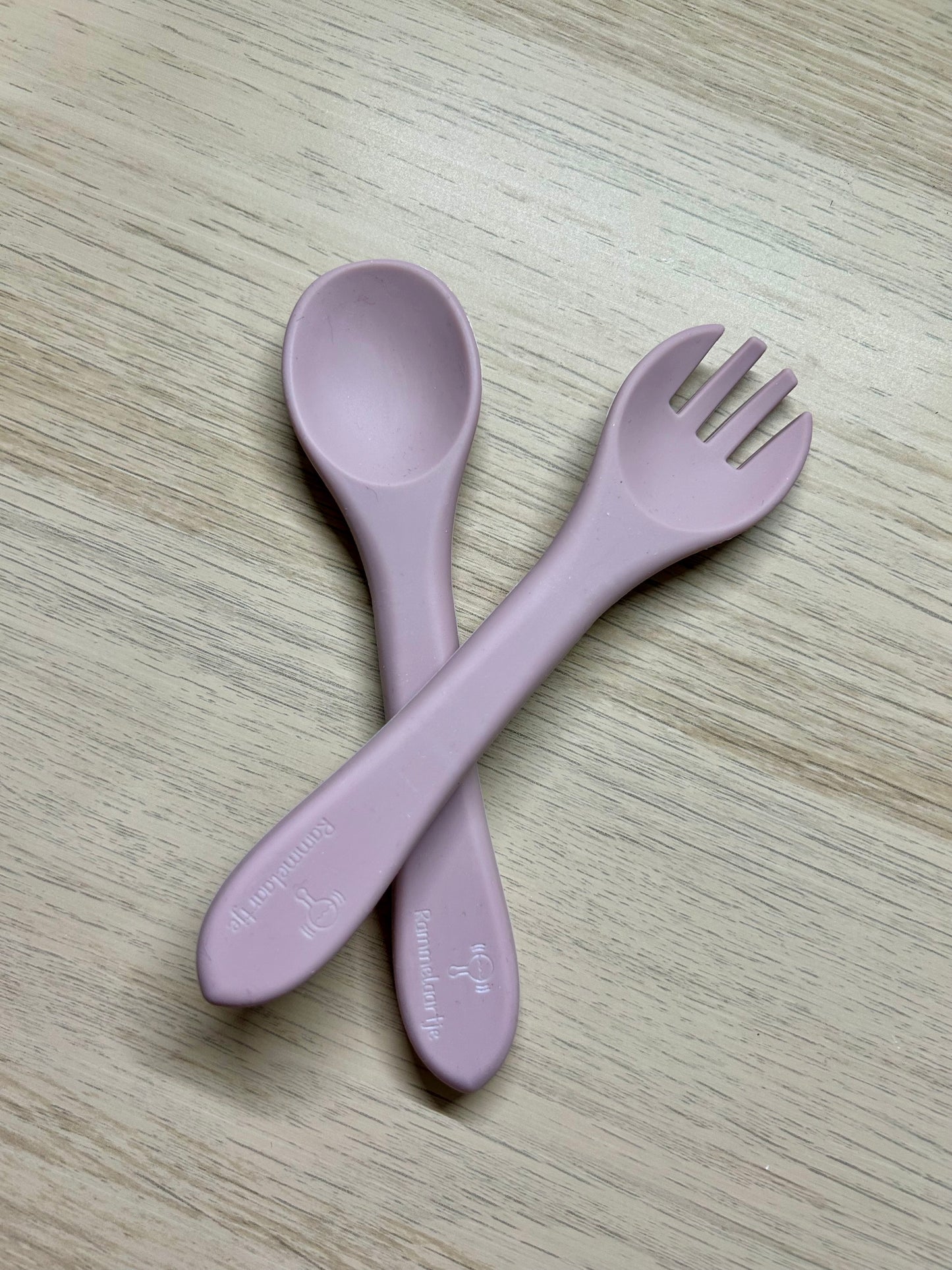 Set de couverts en silicone - Rose doux