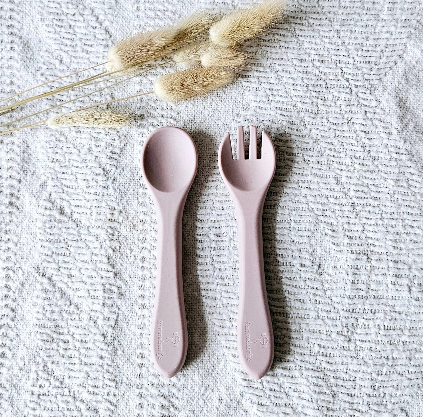 Set de couverts en silicone - Rose doux