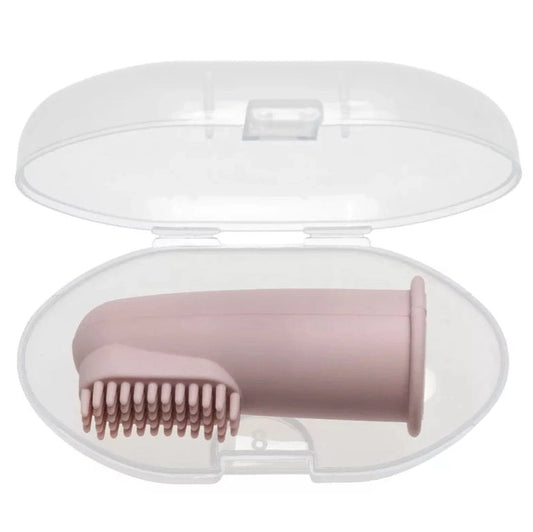 Brosse à dent en silicone pour doigt - Rose pâle