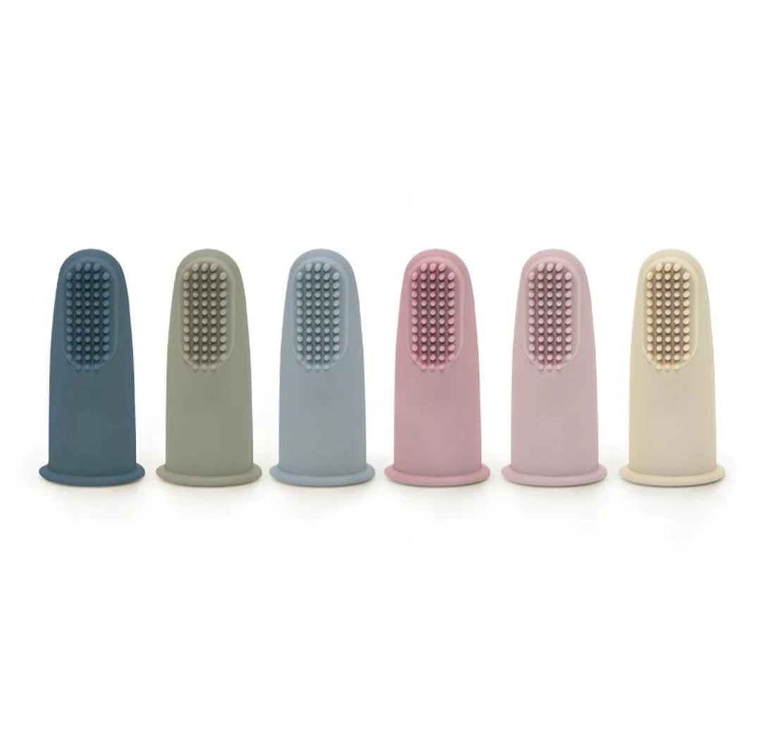 Brosse à dent en silicone pour doigt - Sauge