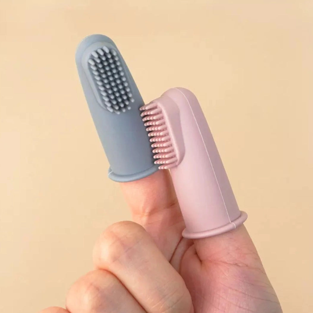 Brosse à dent en silicone pour doigt - Sauge