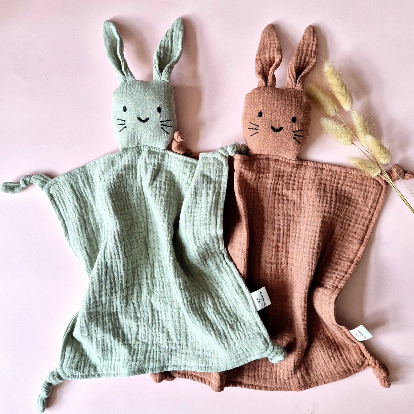 Doudou en mousseline Lapin - Terracotta