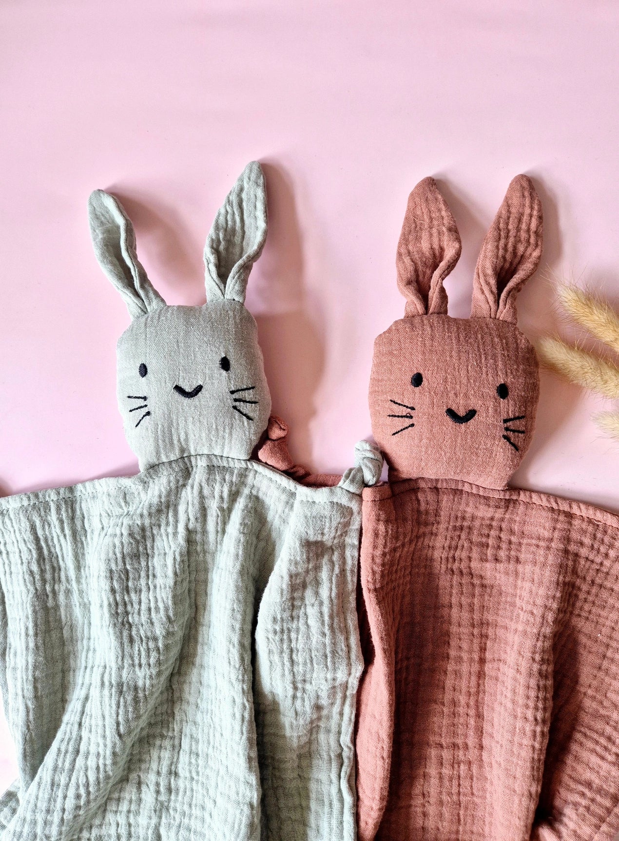 Doudou en mousseline Lapin - Terracotta