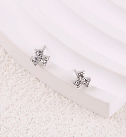 Boucle d'oreille cristaux - Argenté