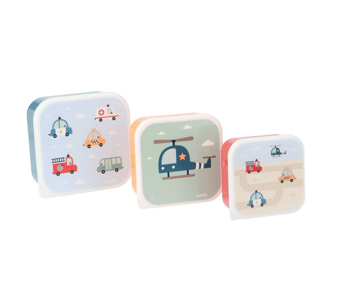 Ensemble de 3 boîtes à déjeuner - City Cars