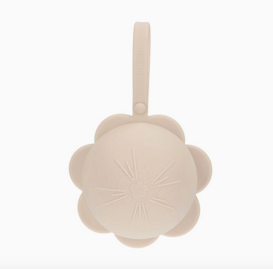 Porte-tétine fleur en silicone - Ivoire